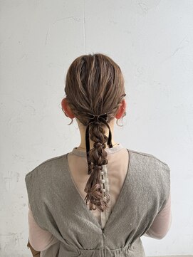 ジュエ ヘアー デザイン(Jue hair design) 編みおろしヘア/ヘアセット/ベージュカラー/知立美容室/20代30代
