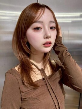 サンドレオ 新宿店(sand Leo) ミディアムレイヤーカット/レイヤー/顔周り/韓国/髪質改善/新宿