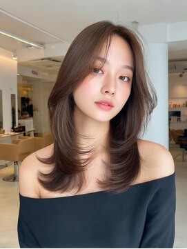 ラファンジュ ヘアー(Rohange hair) ハイレイヤーカット/韓国ヘア/くびれレイヤー/20代/30代