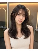 ダークラベンダー/くびれレイヤー/韓国巻き/顔周りカット/大宮