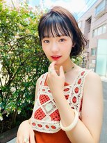 メーヴェ(Mowen) mowen 南堀江　ミニボブ×グレージュ×シースルーバング