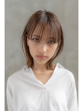 オースティン 門前仲町(AUSTIN) 大人かわいい前髪セシルカットココアブラウンフリンジウェーブ