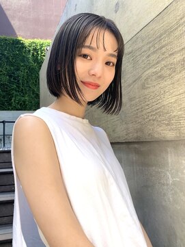 ヴィオットバイサロン(Viot by Salon) 透け感オリーブグレージュ切りっぱなしボブ【有村】