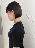 "久保田"地毛風ストレート縮毛矯正ミニボブ耳かけ前下がり