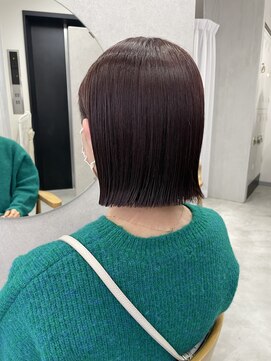 ヌーヴェル(nouvelle) 切りっぱなしボブ×ラベンダーカラー