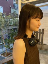スクレ(s:;cre) 暗髪ロング切りっぱなしロブヘア”
