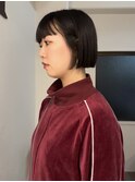 大平/切りっぱなしストレートミニボブ暗髪グレージュ吉祥寺20代