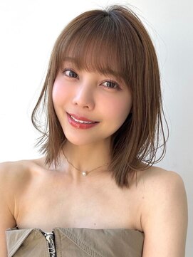 ハローバイシー 仙台(Hello by Sea) 韓国風レイヤーカット×外ハネボブミルクティーブラウン[仙台]