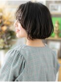 ■かきあげバング黒髪ひし形小顔ショートボブ610上尾30代40代