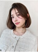 大人可愛い/耳かけショートボブ/メルティカラー/似合わせカット