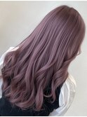 ピンクラベンダー　レイヤーカット　韓国風