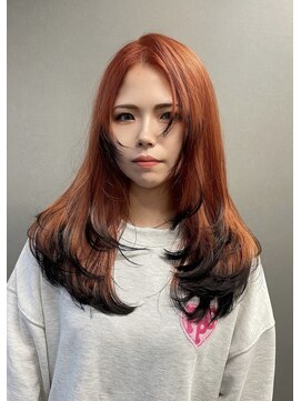 シエンゴールド(CIEN gold) オレンジカラー/レイヤーカット/裾カラー#浜松駅#カラー