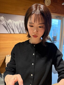 美容室 ビ フェスカ(B FESCA) #モーブショコラ#シースルーバング#オン眉#切りっぱなしボブ