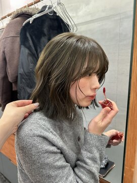 ニール 名古屋 伏見 丸の内(NEELU) 【RIE】ブリーチなしダブルカラーでつくるオリーブベージュ