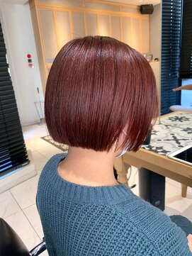ヘアサロン ガリカ 表参道(hair salon Gallica) 【柴田優香】大人かわいいミニボブ/チェリーブラウン/イメチェン
