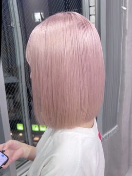 ロウル 渋谷(LOWRL) ピンクベージュ/ミディアムヘア/ケアブリーチ