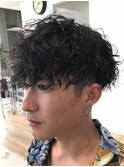 波巻きパーマメンズパーマメンズヘアツーブロックツイストパーマ