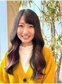 韓国風ゆる巻き髪スタイル