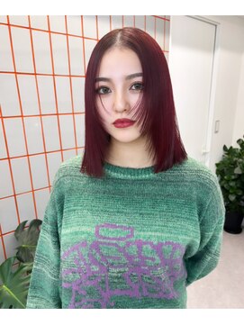 ペレ 渋谷(PELE) 黒髪／グレーベージュ/レイヤーロング/前髪パーマ／渋 谷