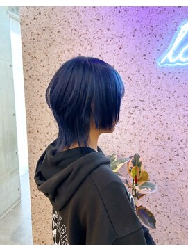 ラニヘアサロン(lani hair salon) ブルー×ウルフボブ