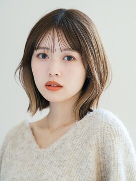 ミンクス渋谷スマートサロン(MINX shibuya smart salon) エアリーロング 美髪 ピンクブラウン 切りっぱなしボブ