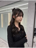 博多/韓国ヘア/前髪顔周りカット/暗めカラー/ヘアアレンジ