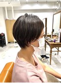 小顔ショートボブハイライトカラー大人ショートカット白髪ぼかし
