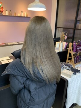 アヴァンス 北花田店(AVANCE) 【#ミルクティーグレージュ】×ブリーチ1回×髪質改善