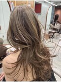 レイヤーカット/アンブレラカラー/ハッシュカット