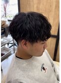 ツイストスパイラルマッシュツーブロック刈り上げ