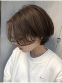 大人可愛い20代30代40代黒髪前下がりショートボブ丸みショート◎