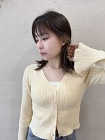 ヘアースパパズ(hairspaPAZ)&nbsp;インナーカラーベージュ外ハネミディアムボブ10代20代30代