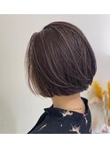 ラベンダーベージュ細めハイライト