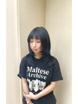 チャコレ パーチ 北千住店(Chacolle perch)&nbsp;ブルーブラックで魅せるたっぷりレイヤーのミディアムウルフ