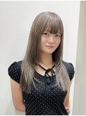 ミルキーグレージュ/ストレートロング/フルバング/平塚