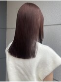 ぷつっとカット顔周りレイヤー似合わせカット暖色カラー