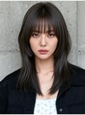レイヤーボブヘアカラーバレイヤージュ50代くるみちゃんヘア