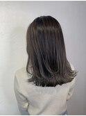 大人セミディ_ナチュラルバレイヤージュ_グレージュ