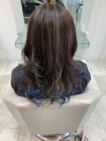 カイム ヘアー(Keim hair)&nbsp;グレージュ×ブルー/裾カラー/ブリーチ/ブルーブラック/20代30代