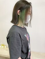 ジェム(GEM) インナーグリーン・切りっぱなしボブ