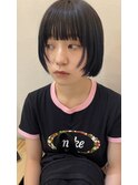 顔周りデザイン レイヤー ミニボブ ブルーブラック