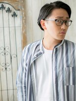 ダンディ館アダム 戸頭店&nbsp;ダークアッシュ七三オールバックセミウェットヘアD