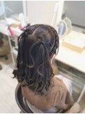 あみカチュ×髪リボンハーフアップ