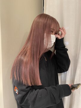 ロジッタ(ROJITHA) 【ROJITHA原宿表参道】ピンクベージュ×切りっぱなしロング