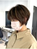くびれショートボブ40代50代グレイカラー白髪染め白髪ぼかし