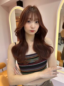 ボタン シブヤ(VOTAN SHIBUYA) 韓国ヘア/くびれヘア/前髪カット/顔まわりカット/ピンクブラウン