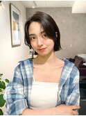 切りっぱなしボブシースルーバングメンズライク姫カットぷつボブ
