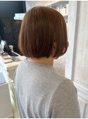 福山人気髪質改善ストレート美髪艶髪内巻きボブ柔らかベージュ夏