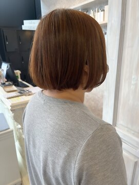 キャアリー(Caary) 福山人気髪質改善ストレート美髪艶髪内巻きボブ柔らかベージュ夏