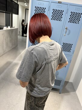 キュエム(Cuem) 【Cuem 菅原】bobケアブリーチredpink お洒落美容学生